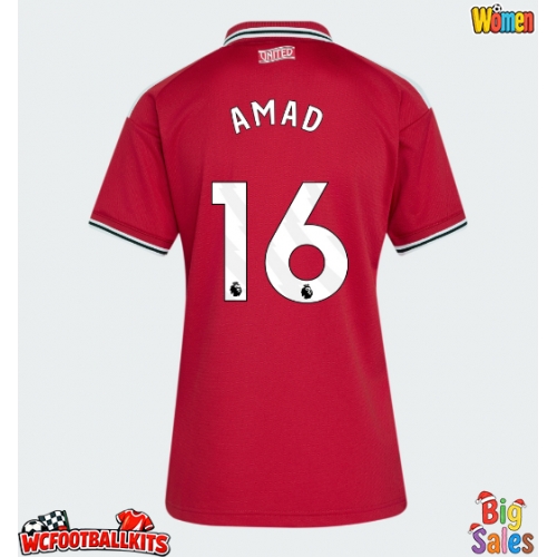 Manchester United Amad Diallo #16 Replica Home Stadium Shirt for Women 2026-27 Short Sleeve